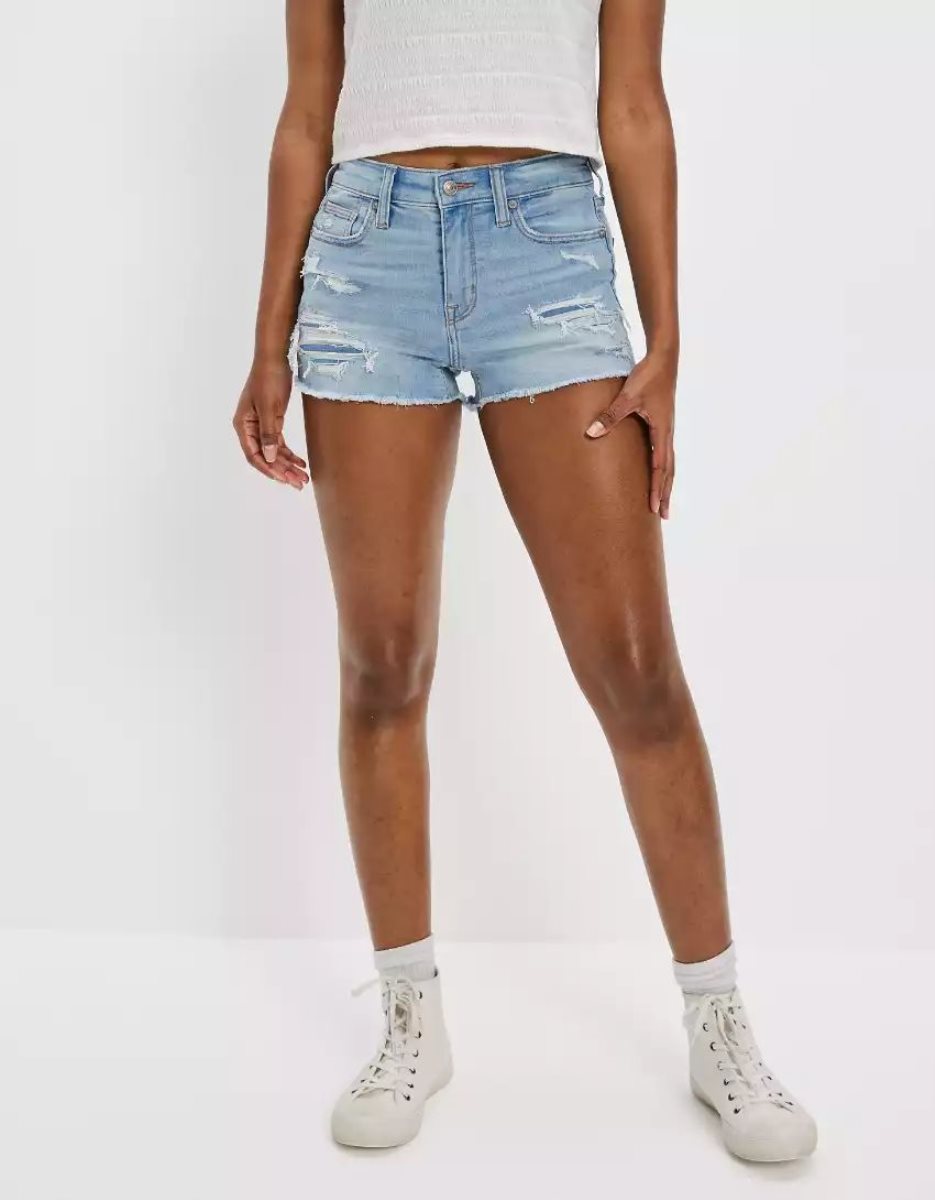 Shorts American Eagle AE Ne(x)t Level High-Waisted Denim Indigo Clair Femme | HXA-18498015